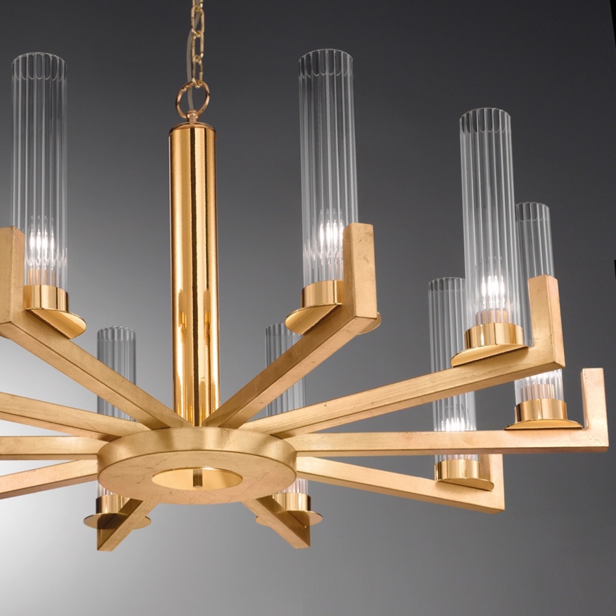 Kolarz 6009.81030 - Candelabro suspenso RAGGIO 10xE14/25W/230V 24K dourado