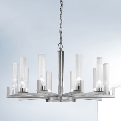 Kolarz 6009.81050 - Candelabro suspenso RAGGIO 10xE14/25W/230V prateado