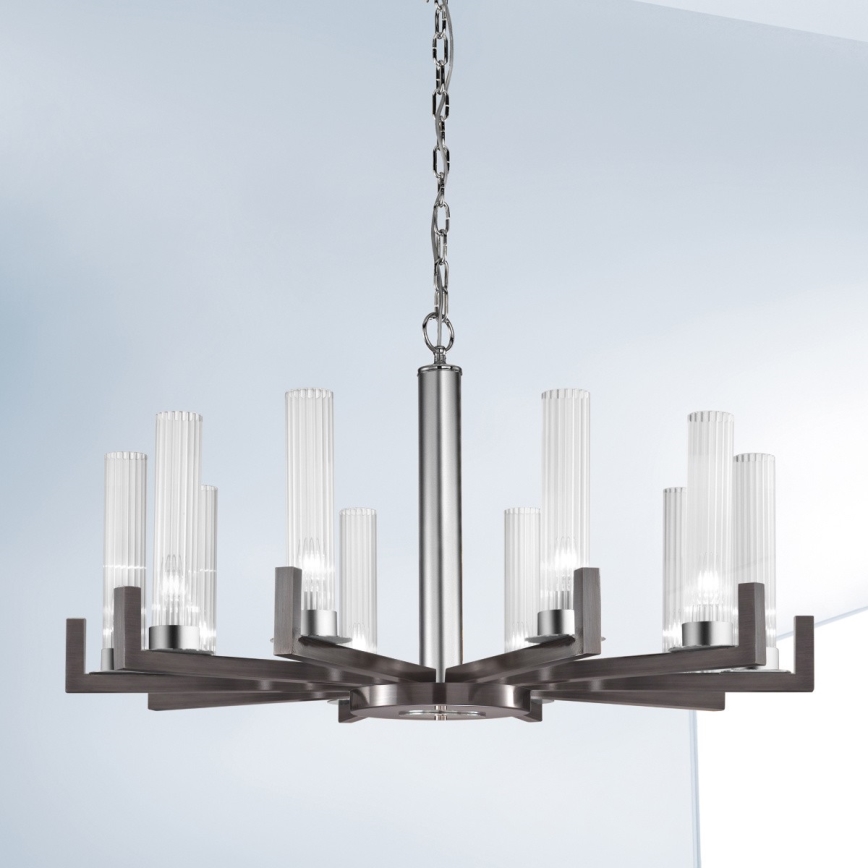 Kolarz 6009.81060 - Candelabro suspenso RAGGIO 10xE14/25W/230V mate cromado