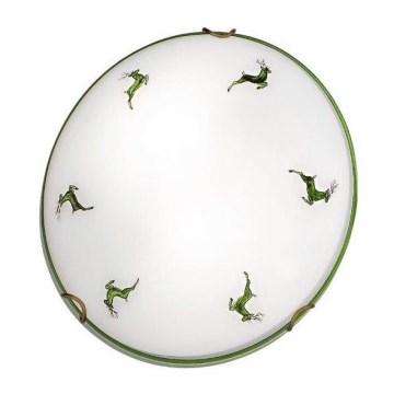 Kolarz 731.11.4.100-Iluminação de teto NONNA 1xE27/60W/230V pr.30 cm veado verde