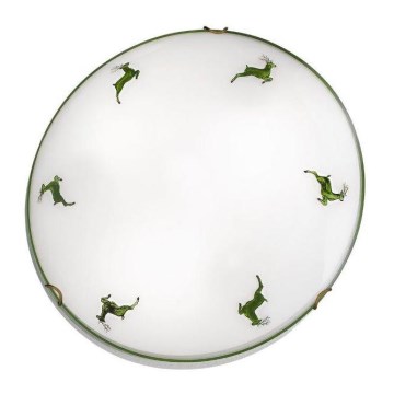 Kolarz 731.12.4.100-Iluminação de teto NONNA 2xE27/60W/230V pr.40 cm veado verde