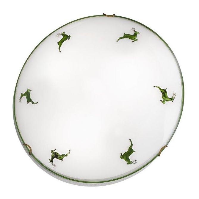 Kolarz 731.12.4.100-Iluminação de teto NONNA 2xE27/60W/230V pr.40 cm veado verde