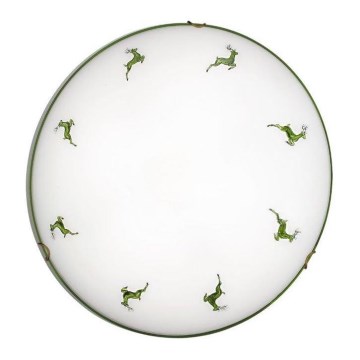 Kolarz 731.13.4.100-Iluminação de teto NONNA 3xE27/60W/230V pr.50 cm veado verde