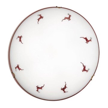 Kolarz 731.13.4.103-Iluminação de teto NONNA 3xE27/60W/230V pr.50cm veado vermelho
