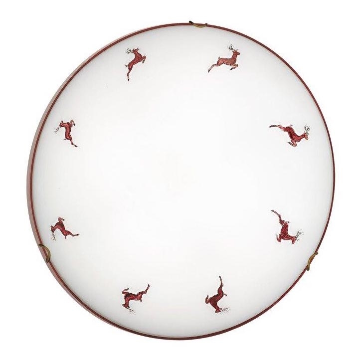 Kolarz 731.13.4.103-Iluminação de teto NONNA 3xE27/60W/230V pr.50cm veado vermelho