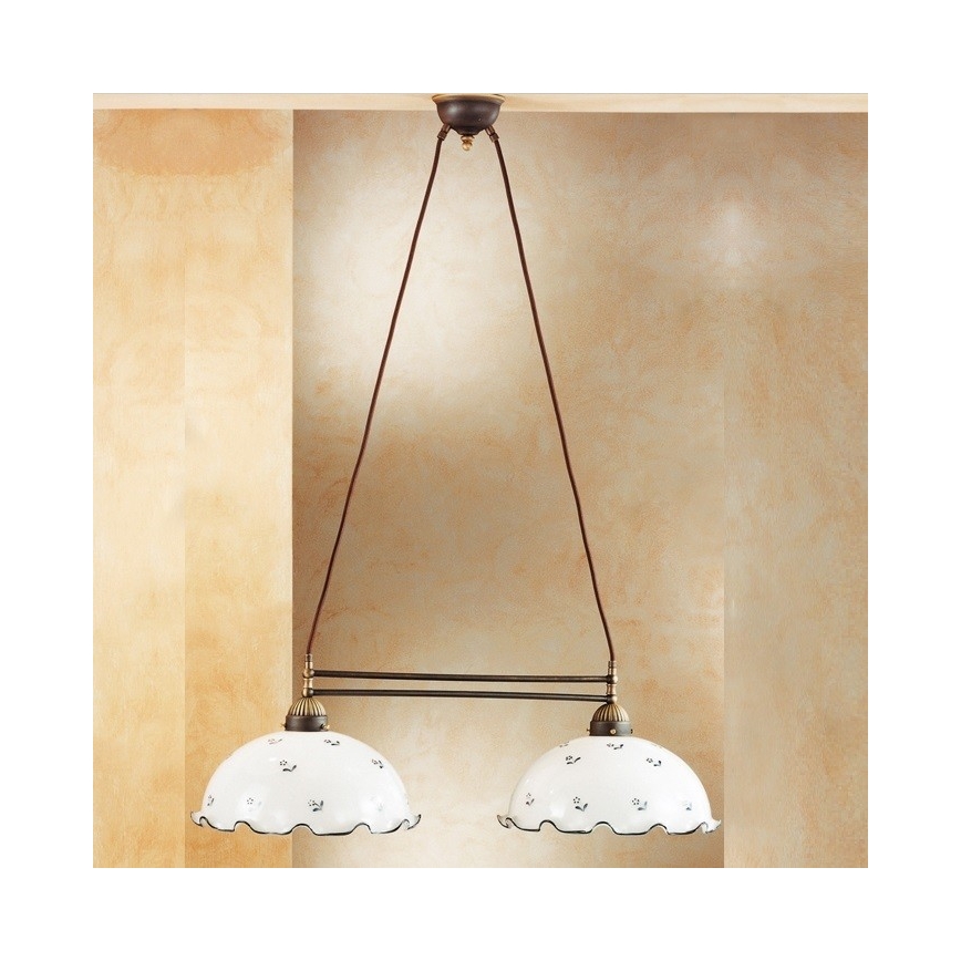 Kolarz 731.82.25 - Candelabro suspenso NONNA 2xE27/75W/230V azul