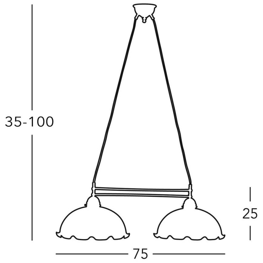 Kolarz 731.82.54 - Candelabro suspenso NONNA 2xE27/75W/230