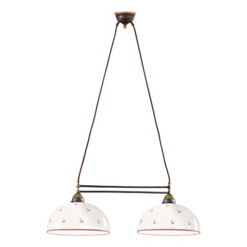 Kolarz 731.82.68 - Candeeiro suspenso NONNA 2xE27/75W/230V vermelho