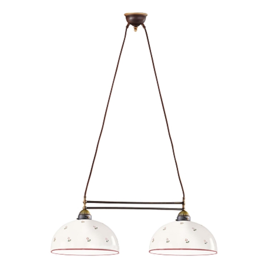 Kolarz 731.82.68 - Candeeiro suspenso NONNA 2xE27/75W/230V vermelho