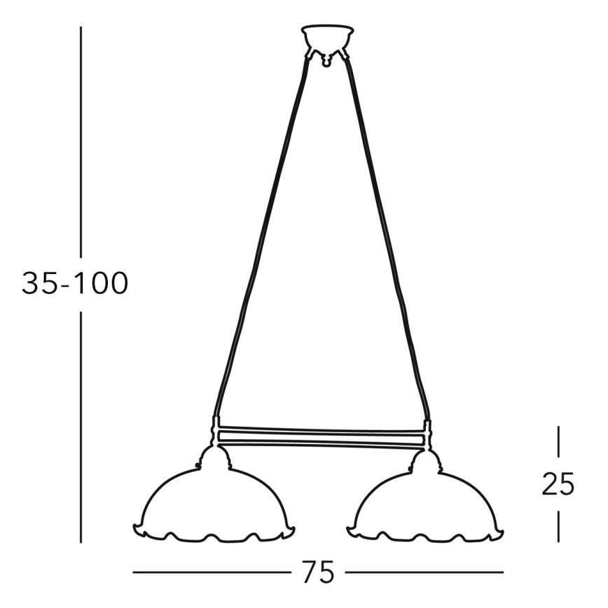 Kolarz 731.82.71 - Candelabro suspenso NONNA 2xE27/75W/230V