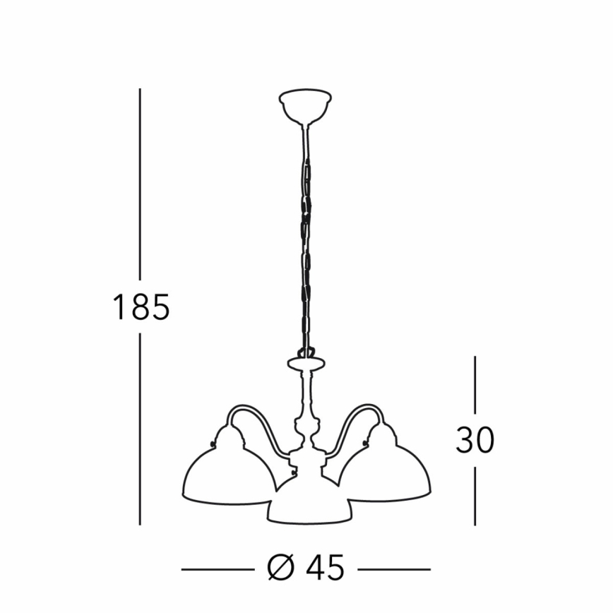 Kolarz 731.83.133 - Candeeiro suspenso NONNA 3xE27/75W/230V veado cinzento