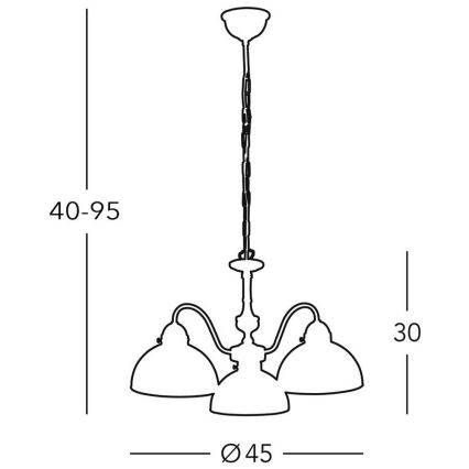 Kolarz 731.83.21 - Candelabro suspenso NONNA 3xE27/75W/230V