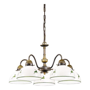 Kolarz 731.85.100 - Candeeiro suspenso NONNA 5xE27/75W/230V veado verde