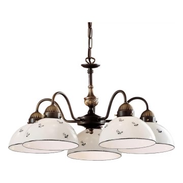 Kolarz 731.85.16 - Candeeiro suspenso NONNA 5xE27/75W/230V azul