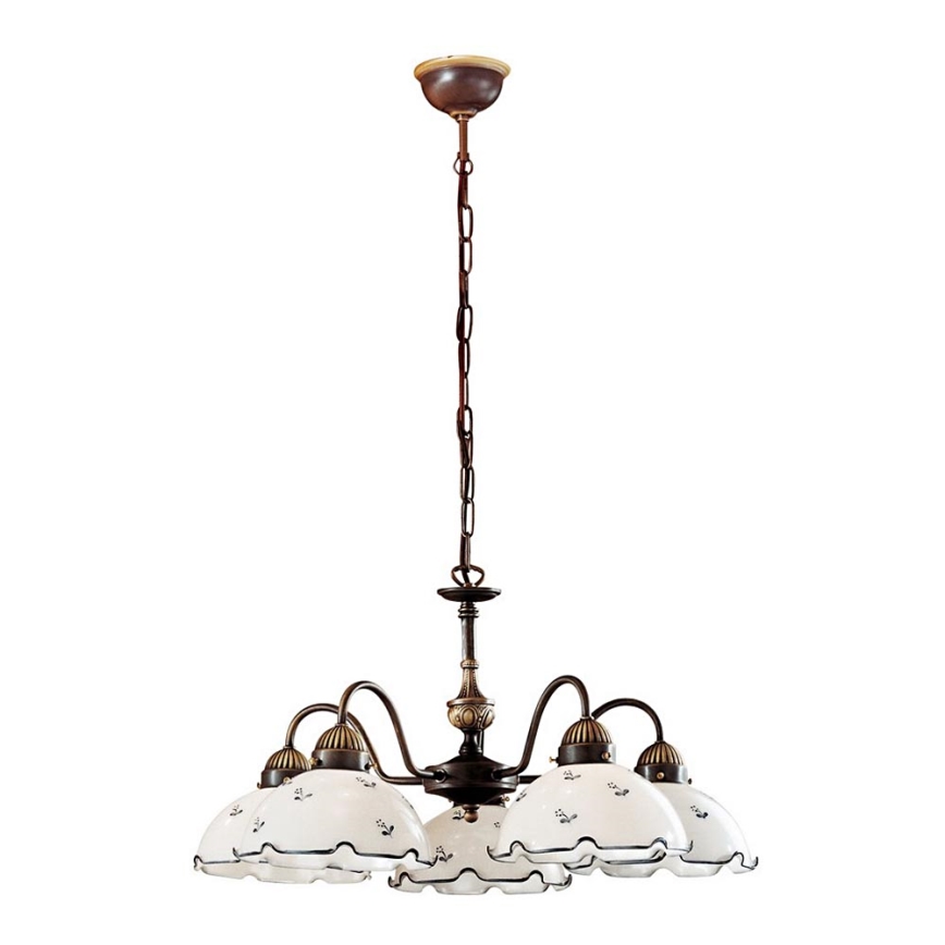 Kolarz 731.85.17 - Candelabro suspenso NONNA 5xE27/75W/230V azul