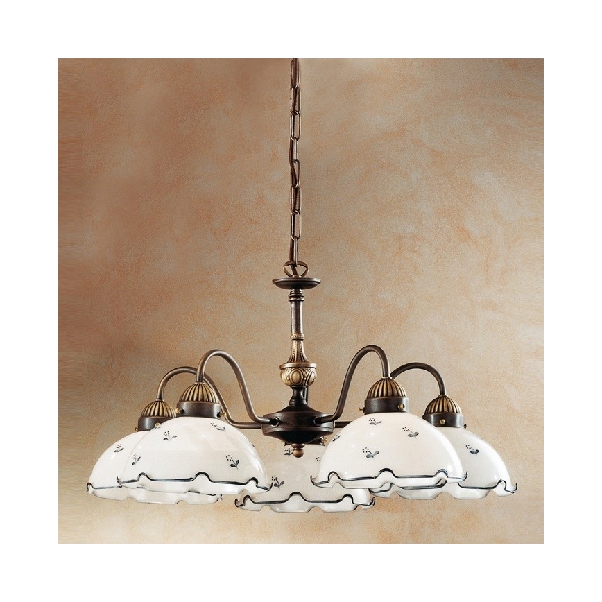 Kolarz 731.85.17 - Candelabro suspenso NONNA 5xE27/75W/230V azul