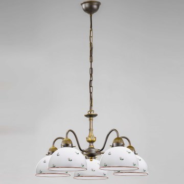 Kolarz 731.85.69 - Candeeiro suspenso NONNA 5xE27/75W/230V vermelho