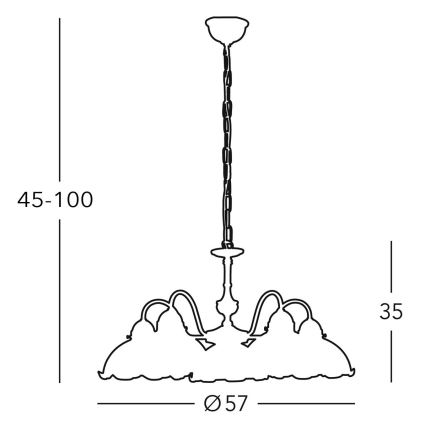 Kolarz 731.85.70 - Candelabro suspenso NONNA 5xE27/75W/230V