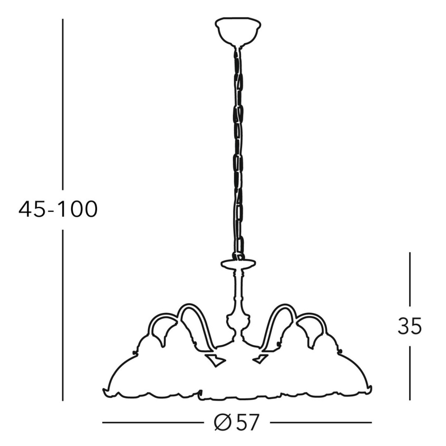 Kolarz 731.85.70 - Candelabro suspenso NONNA 5xE27/75W/230V