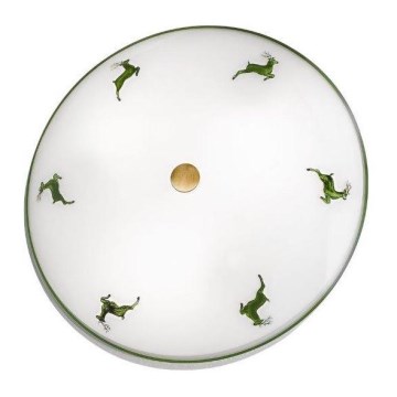 Kolarz 731.U13.4.100-Iluminação de teto NONNA 3xE27/60W/230V pr.42 cm verde/latão