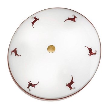 Kolarz 731.U13.4.103-Iluminação de teto NONNA 3xE27/60W/230V pr.42cm vermelho/latão