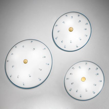 Kolarz 731.U13.4.17- Iluminação de teto NONNA 3xE27/60W/230V diâmetro 42 cm azul/latão
