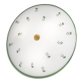 Kolarz 731.U13.4.21-Iluminação de teto NONNA 3xE27/60W/230V diâmetro 42 cm verde/latão