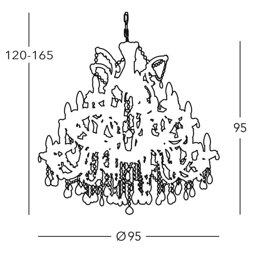 Kolarz 960.812+12+6 - Candelabro suspenso de cristal VALERIE 30xE14/40W/230V