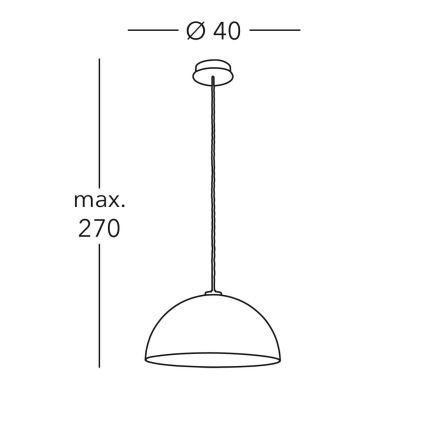 Kolarz A1339.31.Co.VinAu/40 - Candelabro suspenso CULT 1xE27/100W/230V diâmetro 40 cm dourada