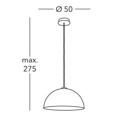 Kolarz A1339.31.Co.VinCu/50 - Candelabro suspenso CULT 1xE27/100W/230V diâmetro 50 cm cobre