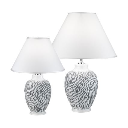 Kolarz A1340.71.Gr - Candeeiro de mesa  CHIARA 1xE27/100W/230V branco/cinzento d. 40 cm