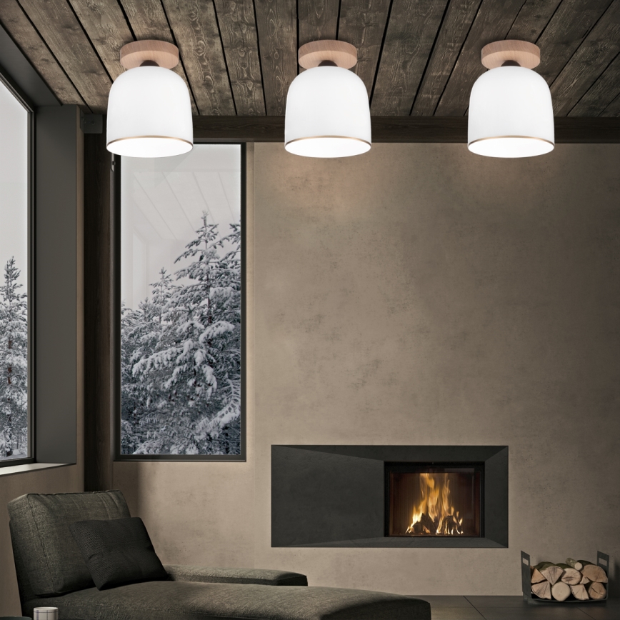 Kolarz A1352.11.Au - Candelabro integrado NONNA 1xE27/60W/230V carvalho/branco/dourada