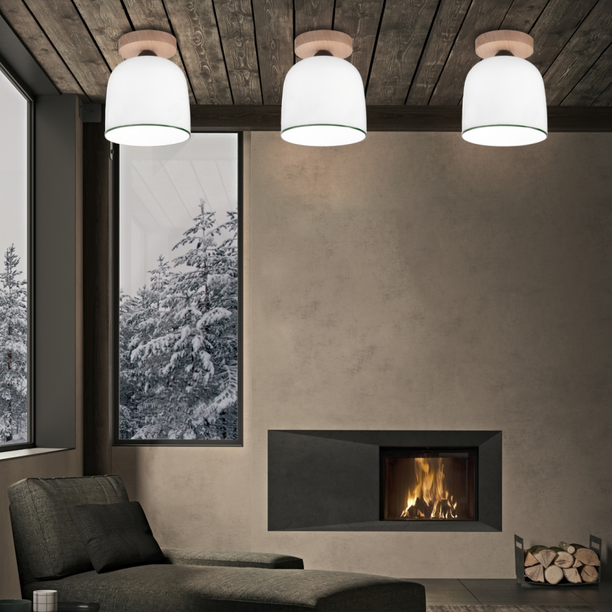 Kolarz A1352.11.G - Candelabro integrado NONNA 1xE27/60W/230V carvalho/branco/verde