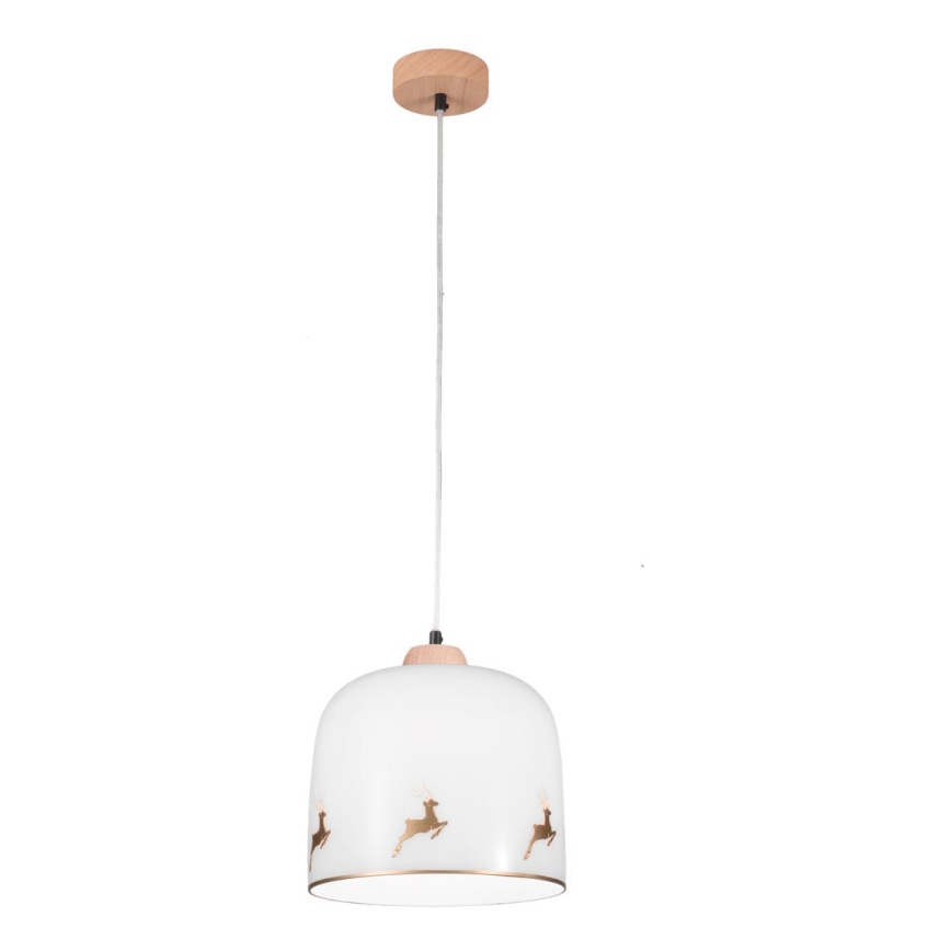 Kolarz A1352.31.Au.100 - Candelabro suspenso NONNA 1xE27/60W/230V veado carvalho/branco/dourada