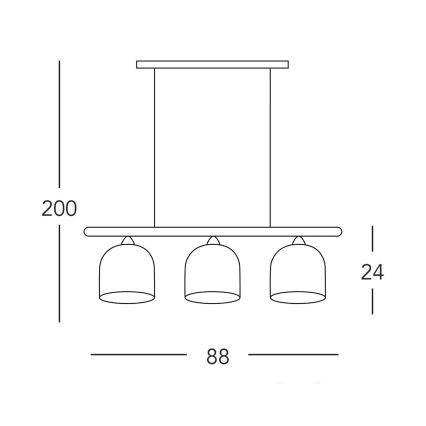 Kolarz A1352.83.Gr - Candelabro suspenso NONNA 3xE27/60W/230V carvalho/branco/cinzento