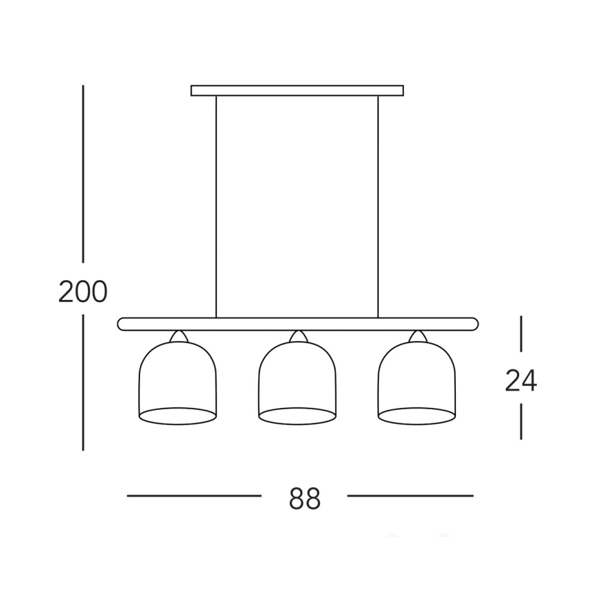 Kolarz A1352.83.Gr - Candelabro suspenso NONNA 3xE27/60W/230V carvalho/branco/cinzento