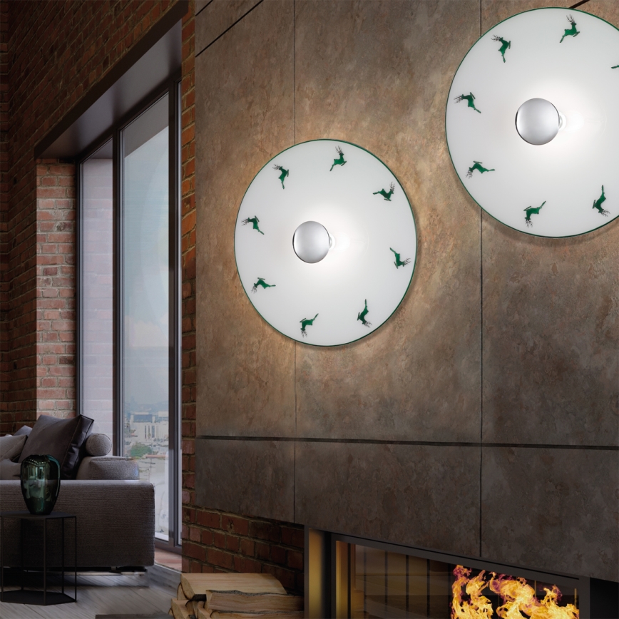 Kolarz A1353.61.XL.5.G.100 - Iluminação de parede NONNA 1xE27/100W/230V veado verde