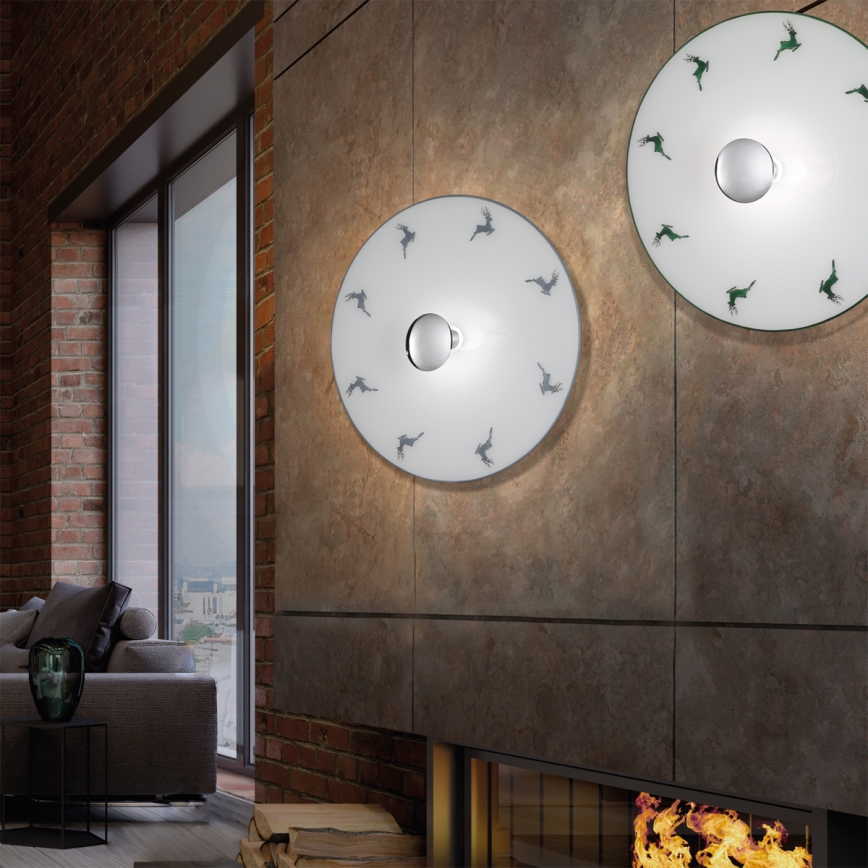 Kolarz A1353.61.XL.5.Gr.100 - Iluminação de parede NONNA 1xE27/100W/230V veado cinzento