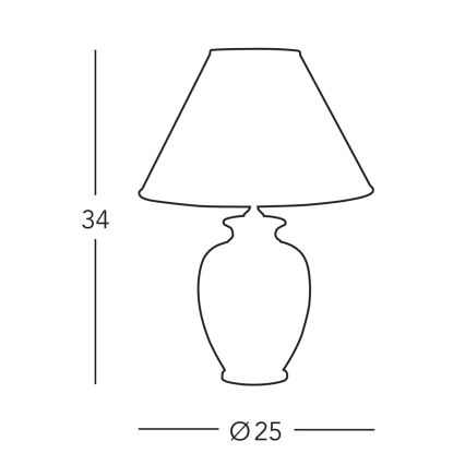 Kolarz A1354.71S - Candeeiro de mesa GIARDINO 1xE27/60W/230V diâmetro 25 cm
