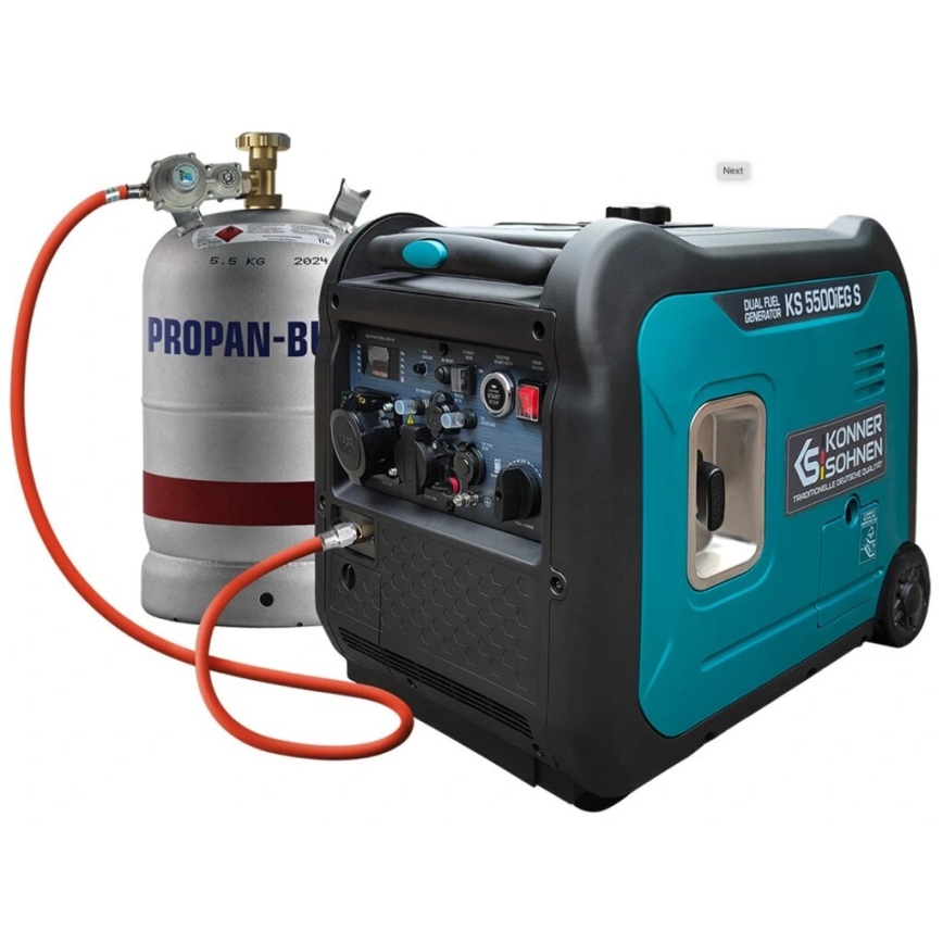 Könner & Söhnen 13046 - Gerador elétrico com inversor a gás e a gasolina KS 5500iEG S 5500W