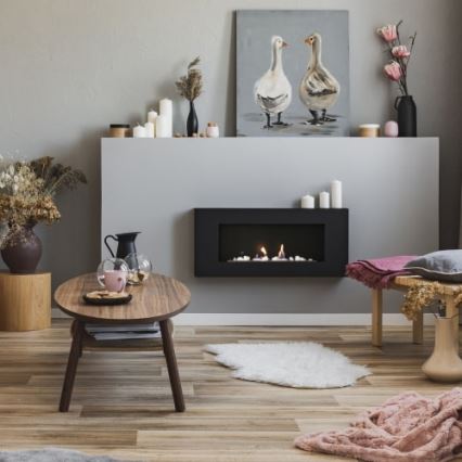 Kratki - Lareira de parede BIO 40x90 cm 1,5kW preto