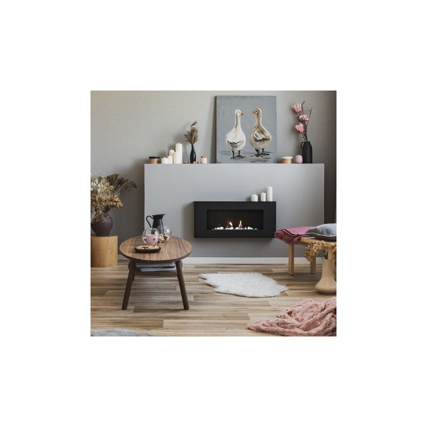 Kratki - Lareira de parede BIO 40x90 cm 1,5kW preto