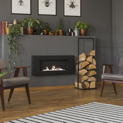 Kratki - Lareira de parede BIO 40x90 cm 1,5kW preto