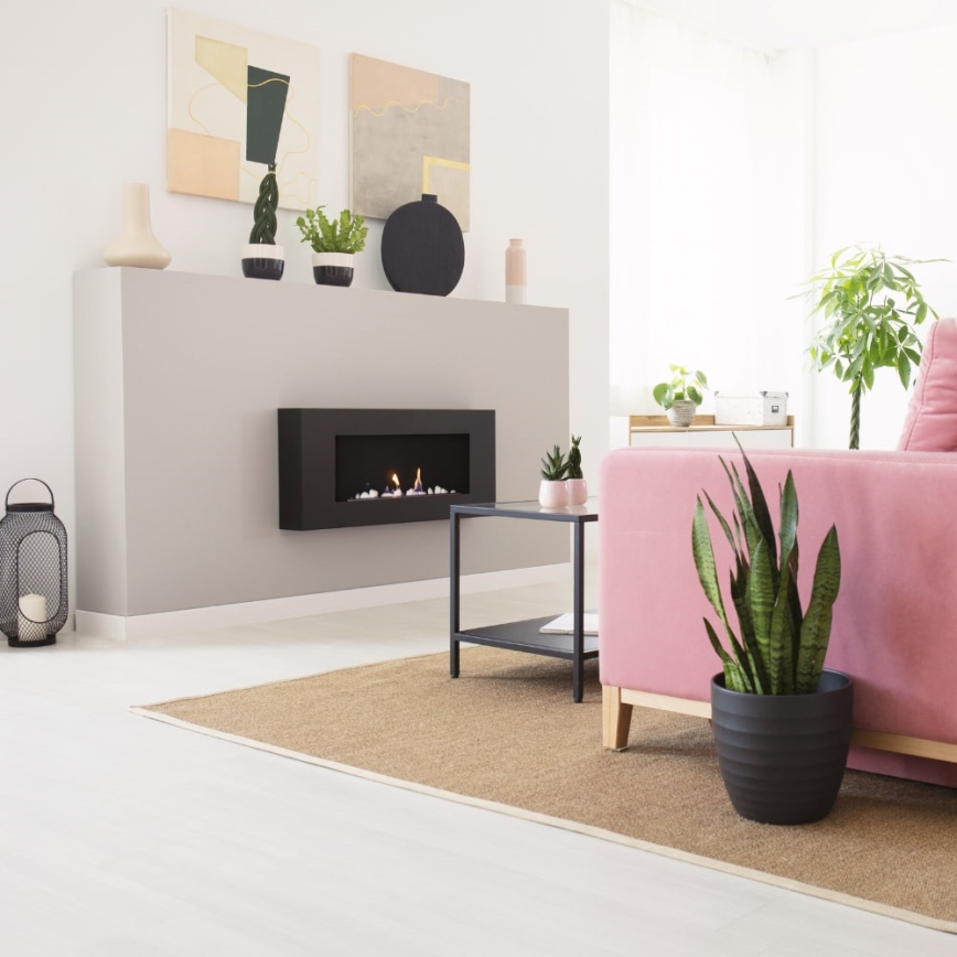 Kratki - Lareira de parede BIO 40x90 cm 1,5kW preto
