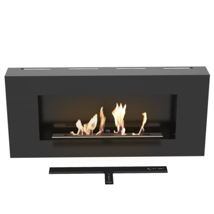 Kratki - Lareira de parede BIO 40x90 cm 1,5kW preto