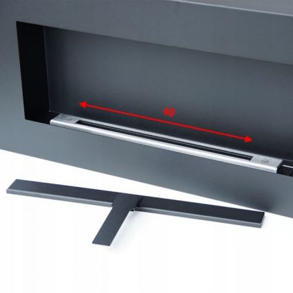 Kratki - Lareira de parede BIO 40x90 cm 1,5kW preto