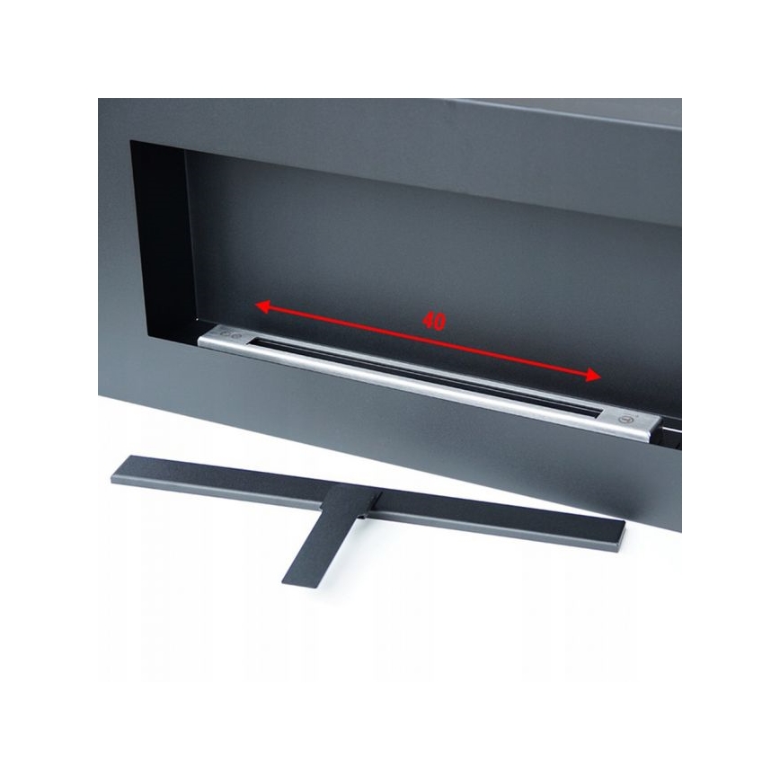 Kratki - Lareira de parede BIO 40x90 cm 1,5kW preto