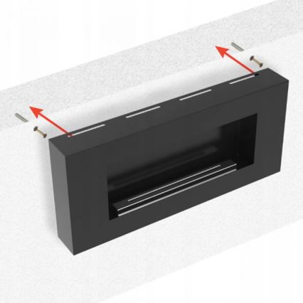 Kratki - Lareira de parede BIO 40x90 cm 1,5kW preto