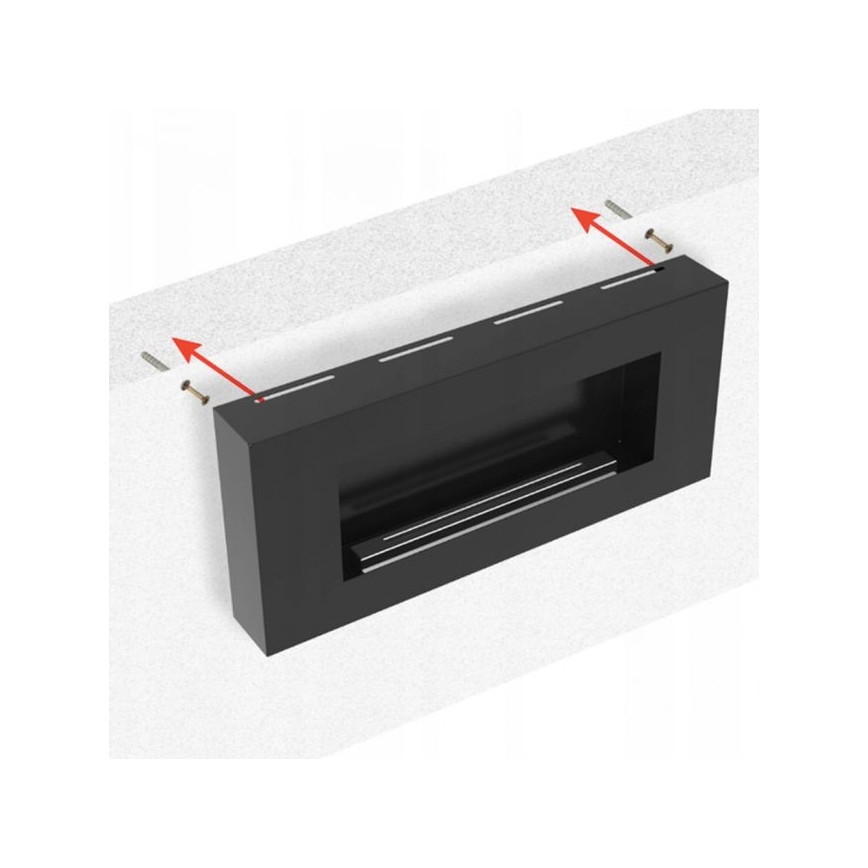 Kratki - Lareira de parede BIO 40x90 cm 1,5kW preto