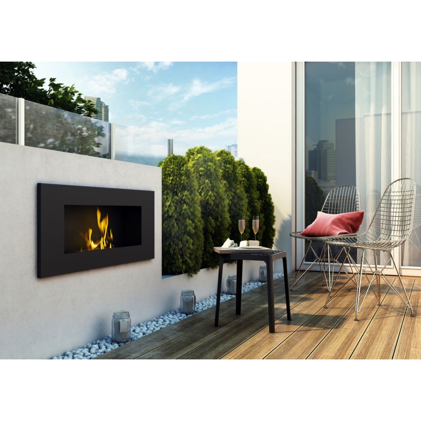 Kratki - Lareira incorporada BIO 40x90 cm 2kW preto